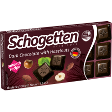 Шоколад "Schogetten" dark chocolate, hazelnuts 100г
