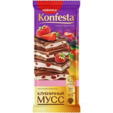 Шоколад "KONFESTA" клубничный мусс 80г