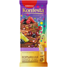 Шоколад "KONFESTA" взрывная карамель, ягоды, шипучие шарики 80г