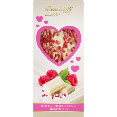 Шоколад "Demidoff" белый с малиной 80г