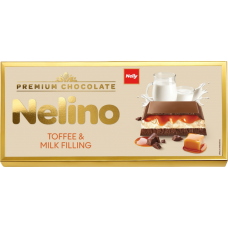 Шоколад "Nelino" шоколадная карамель и молочная начинка 85г