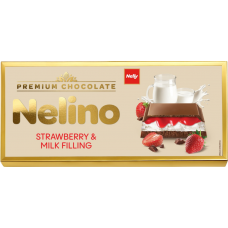 Шоколад "Nelino" клубника и молочная начинка 85г